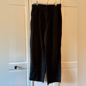 notPERFECTLINEN Genova straight-leg pants, black, size M